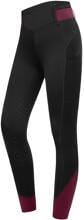 Leggings da equitazione ELT Noemi per bambini, nero/rosso velluto