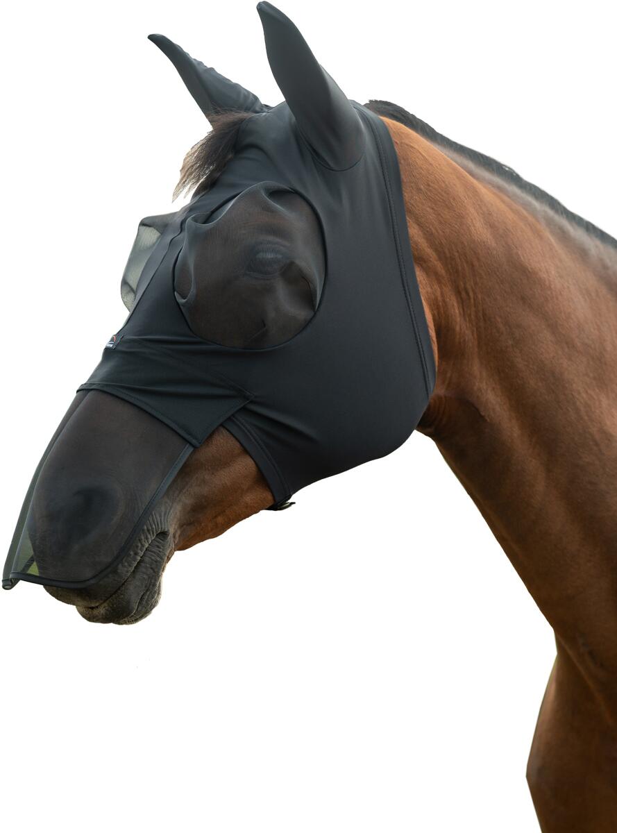 HKM Elastic Fliegenschutzmaske mit Nüsternschutz, schwarz, XXS