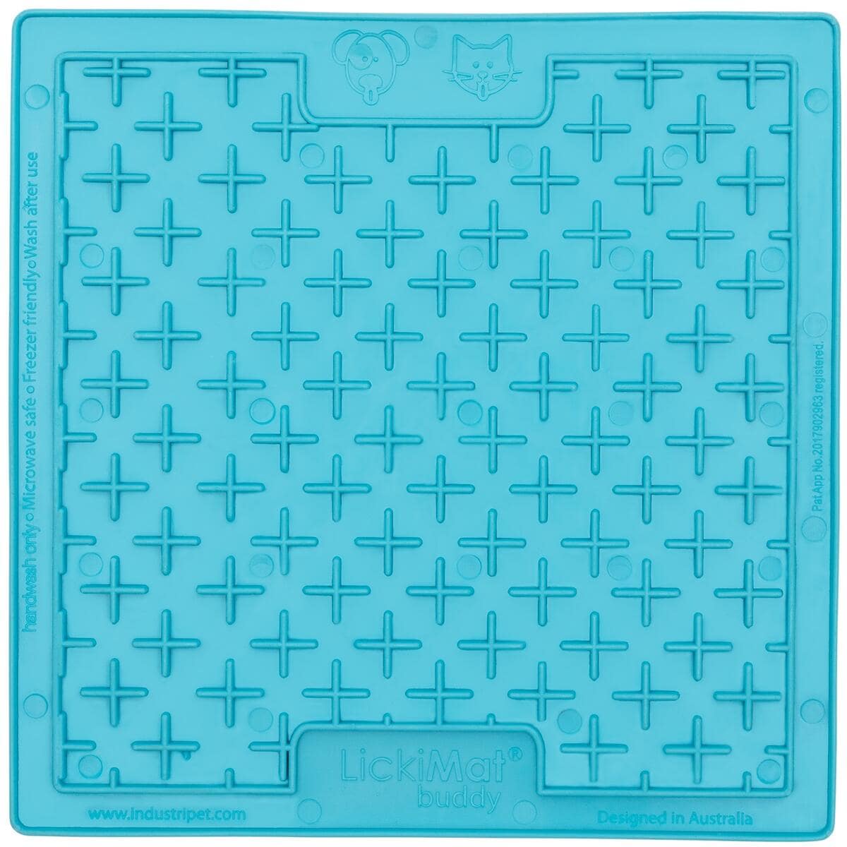LickiMat Buddy Cat Futtermatte, 20x20cm, turquoise