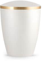 Urna per animali Völsing Elegance Edition, fascia dorata spazzolata, bianco madreperla, 2,8 L