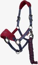 LeMieux Vogue Halfter und Führstrick, X-Full, Burgundy/Navy