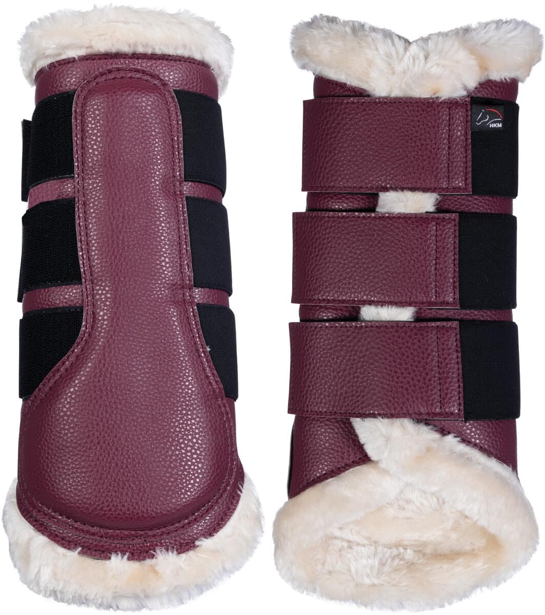 HKM Comfort Premium Fell Gamaschen, weinrot, XL