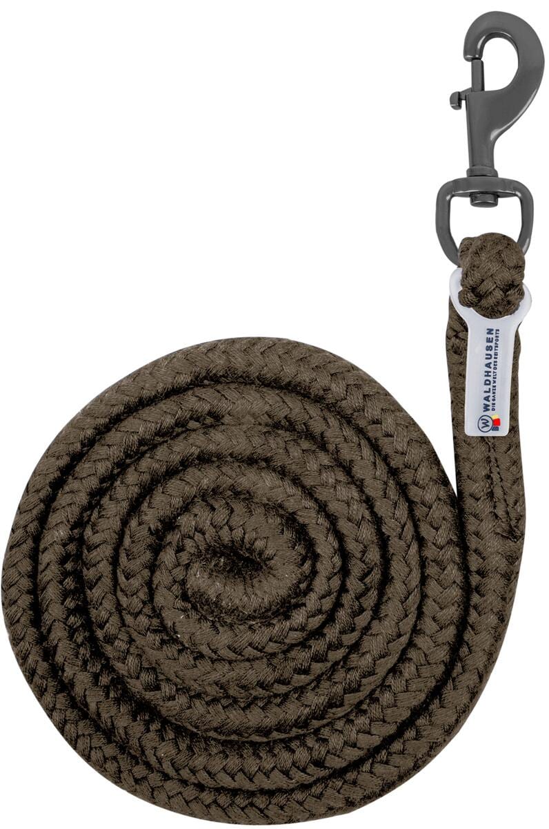 Waldhausen Plus Anbindestrick, Karabiner, dunkle Beschläge, grünbraun