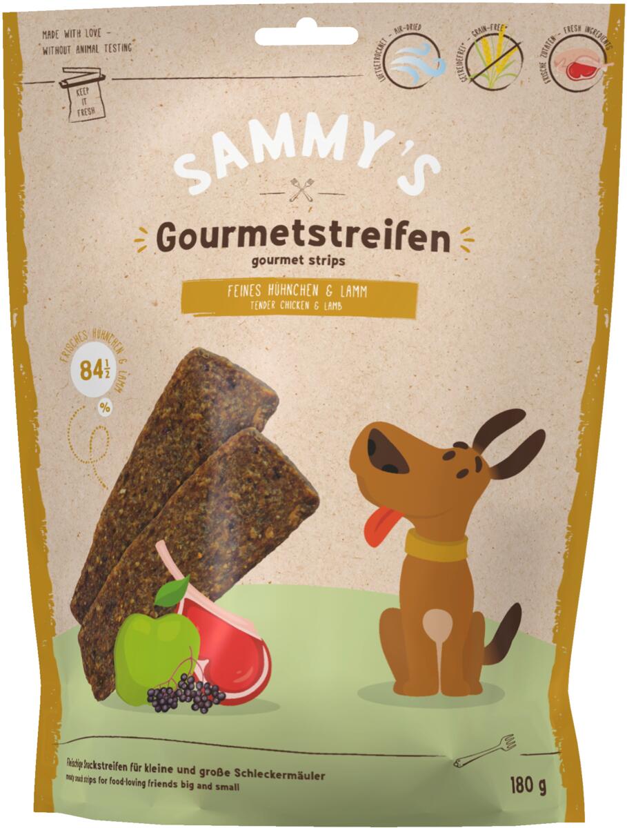 Sammys Gourmet-Streifen, 180g, Huhn & Lamm