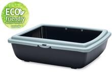 beeztees Juliet Eco Katzentoilette, lichtblau/beige, 48x38x14cm