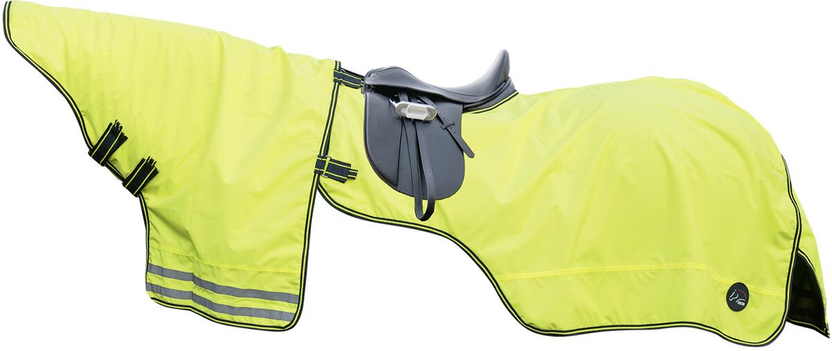 HKM Ausreitdecke mit abm. Halsteil, neon gelb, 115