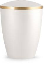 Urna per animali Völsing Elegance Edition, fascia dorata spazzolata, bianco madreperla, 0,5 L