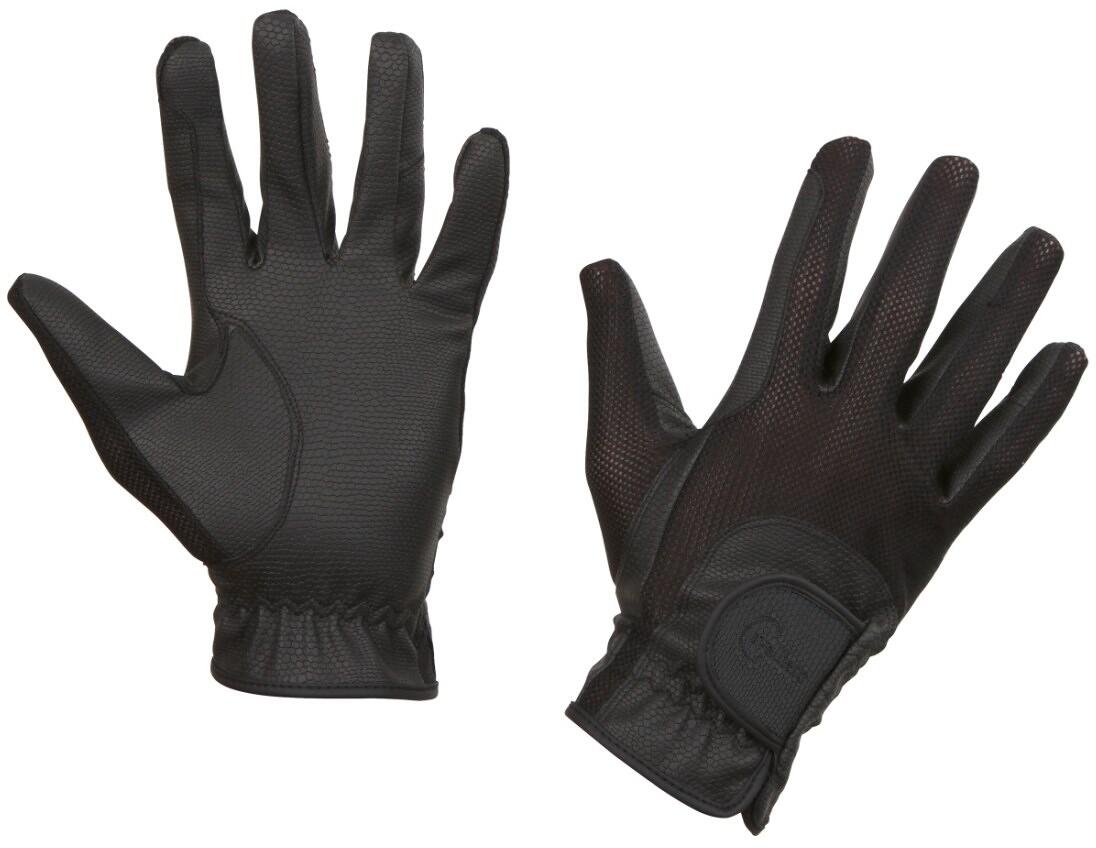 Covalliero SummerTech Reithandschuhe, Nubukoptik, schwarz, Gr. S