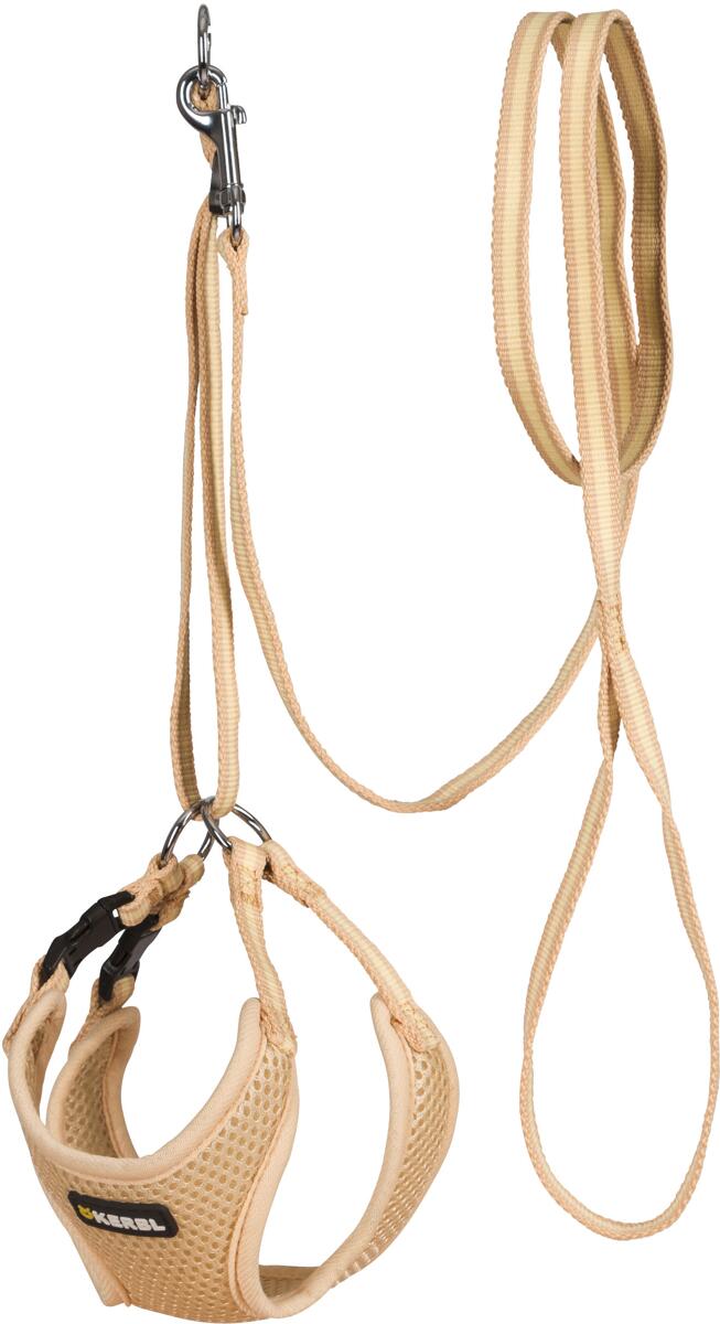 KERBL Pet Welpengeschirr mit Leine, beige, 24-44cm/10mm