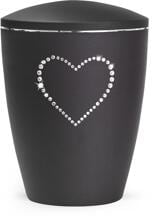 Urna per animali Völsing Elegance Edition, cuore di cristallo, velluto nero, 0,5 L