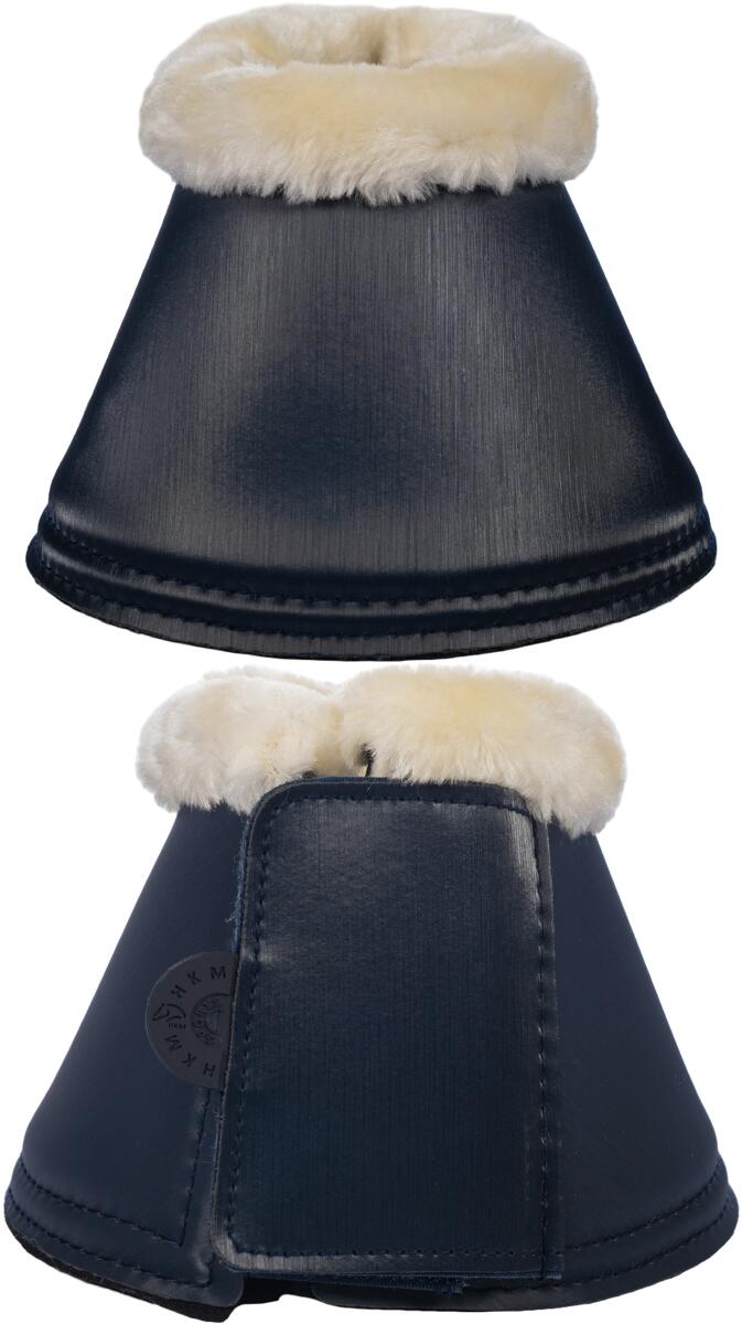 HKM Shiny Fur Hufglocken, dunkelblau, XL
