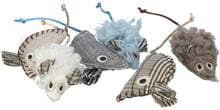 Topo Trixie, peluche/tessuto, erba gatta, 8 cm