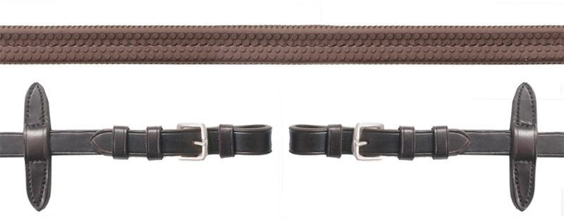 Schockemöhle SP Gummizügel mit Schnalle, dark brown/silver, WB