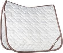 Cuscinetto da sella HKM Golden Bit, bianco, pony dressage