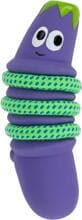 KERBL Pet Giocattolo per cani in lattice a forma di melanzana con corda, viola/verde, 20x7 cm