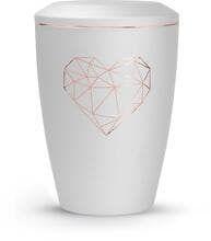 Urna per animali Völsing Karat Edition, cuore geometrico, velluto bianco, 0,5 L
