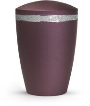 Urna per animali Völsing Glamour Edition, fascia Sparkling Glamour argento, velvet berry, 1,5 L