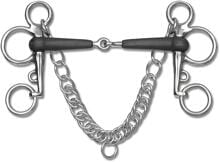 Waldhausen rubber Pelham bit, single broken