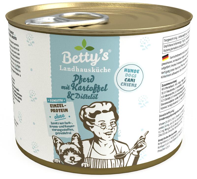 Bettys Landhausküche Sensitiv Nassfutter mit Pferd & Kartoffel, 6x200g