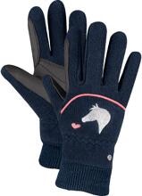 Guanto da equitazione in pile ELT Lucky Giselle Kids, blu notte