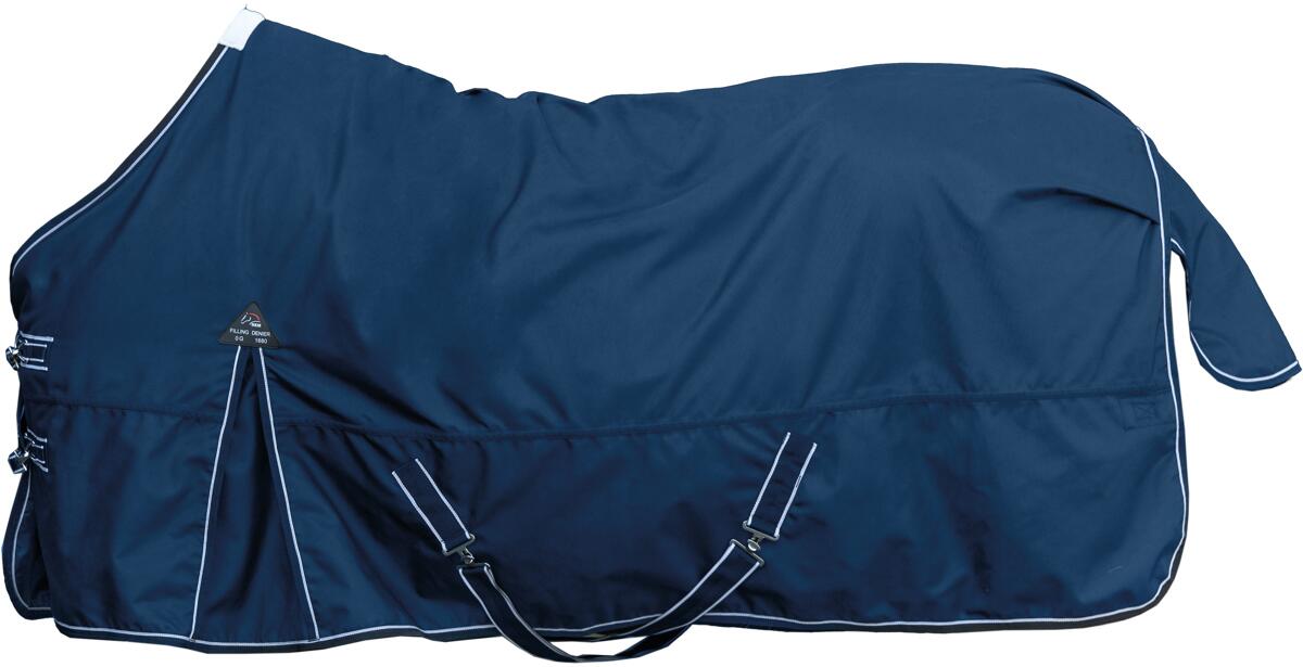 HKM Premium Weidedecke, 1680D, 300g, Teddyfellfutter, dunkelblau, 135cm