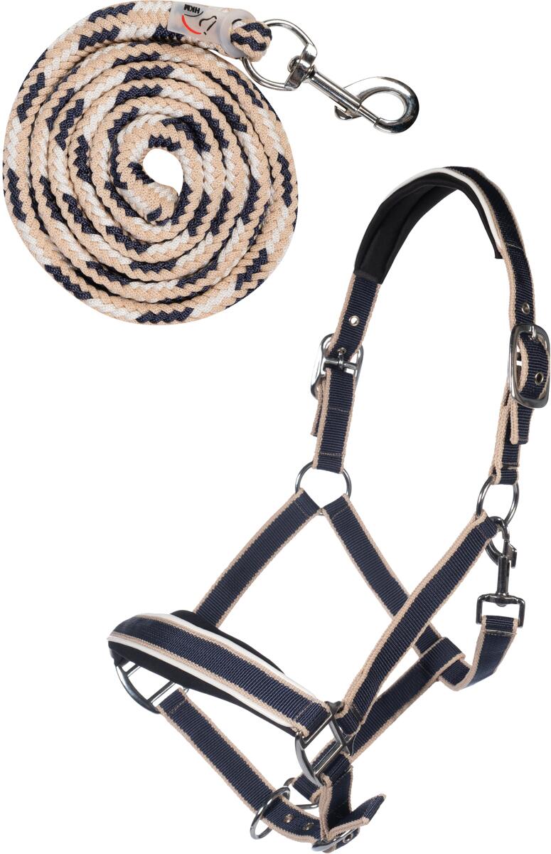 HKM Kopenhagen Halfter-Set mit Karabinerhaken, dunkelblau, Pony