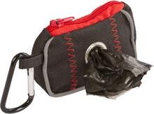 KERBL Pet Tasche für Kotbeutel, schwarz/rot, 8x5,5x4cm