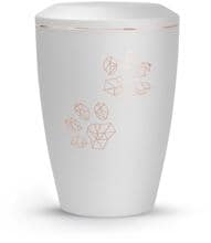 Urna per animali Völsing Karat Edition, zampe geometriche, velluto bianco, 2,8 L