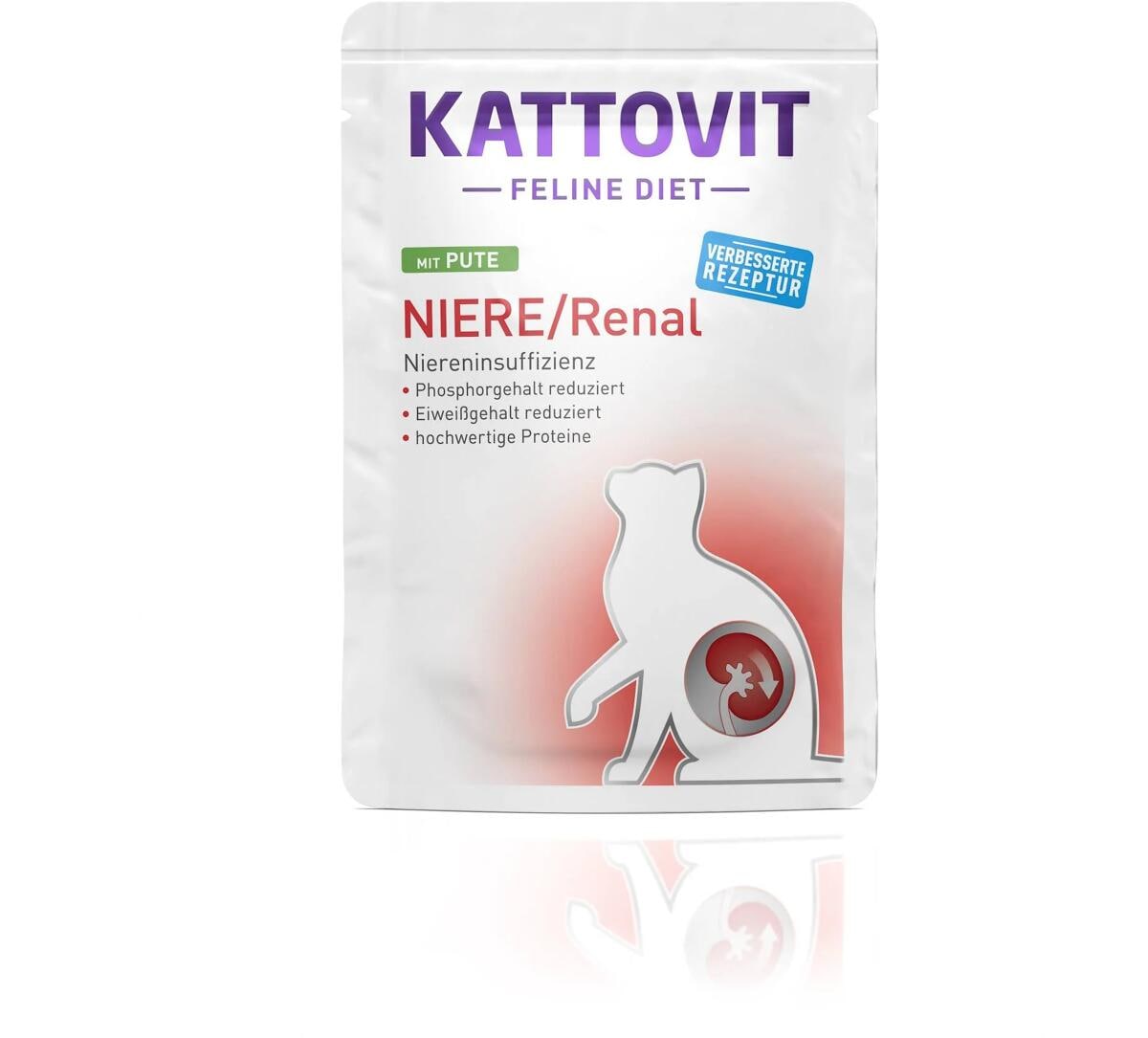 Kattovit Diet Niere/Renal Frischebeutel Nassfutter mit Pute, 24x85g