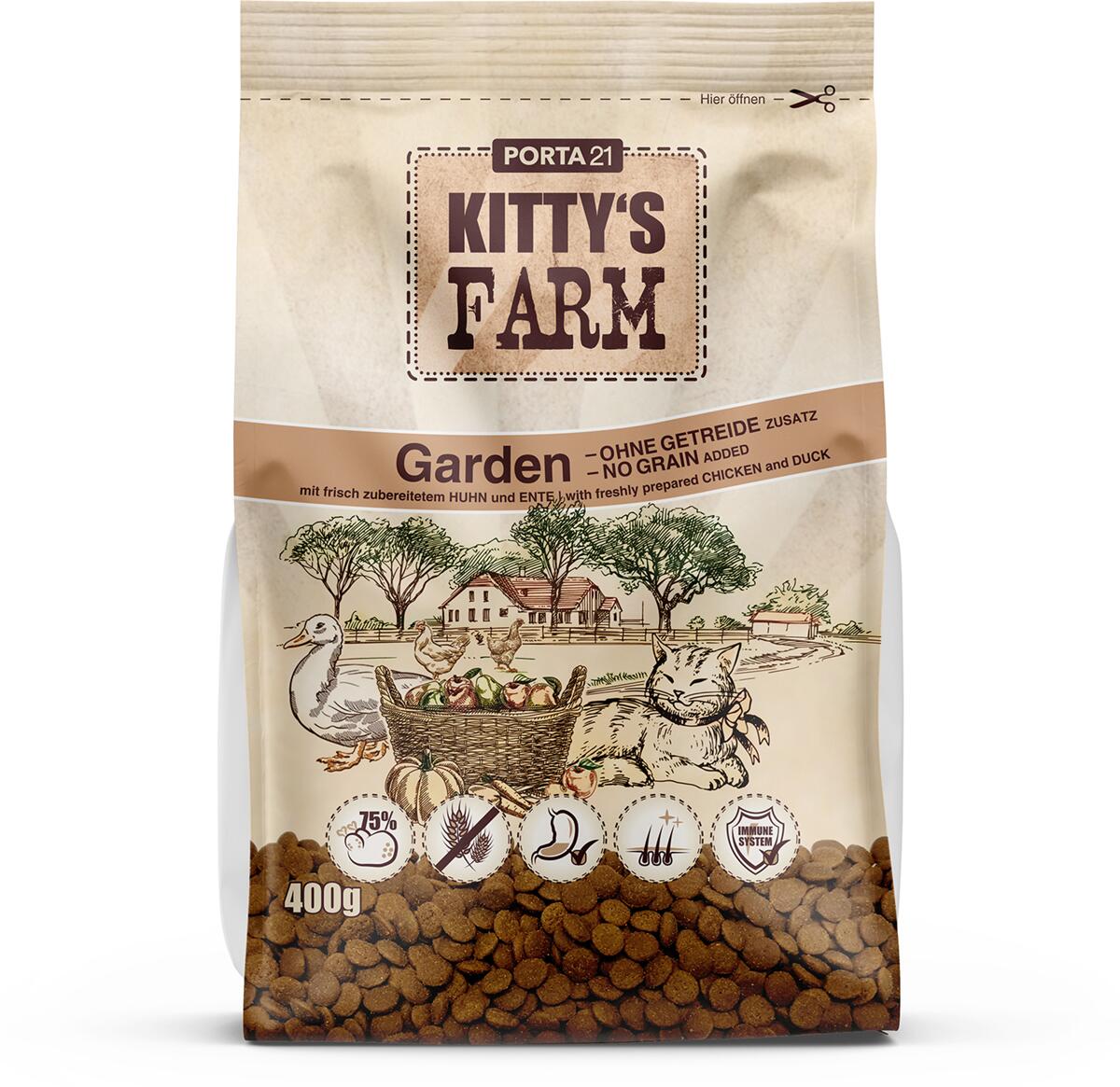 Porta21 Kittys Farm Garden Trockenfutter, getreidefrei, 400g