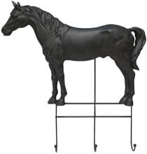 Happy House binario per cavalli, 3 ganci, nero, 49,5x6x49,5 cm