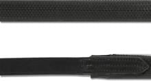 Waldhausen Gummizügel mit Leder, schwarz, 22mm
