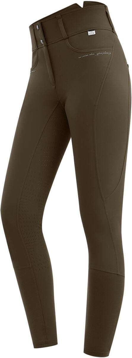 ELT Mathilda Glam High Waist Reithose, grünbraun, 48