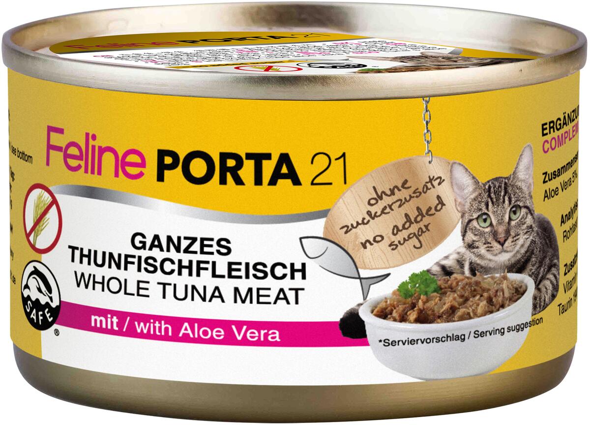 Porta21 Feline Nassfutter, Thunfisch & Aloe Vera, 24x90g