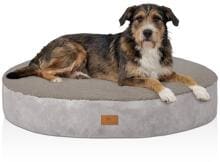 Knuffelwuff Bolster Rund-Hundebett, Ø100cm, hellgrau