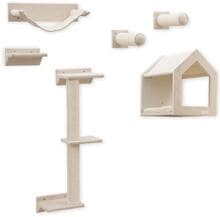 KERBL Pet Monte Falco Cat Climbing Wall, beige, 6-piece set