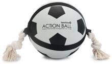 beeztees action football with rope, 22cm