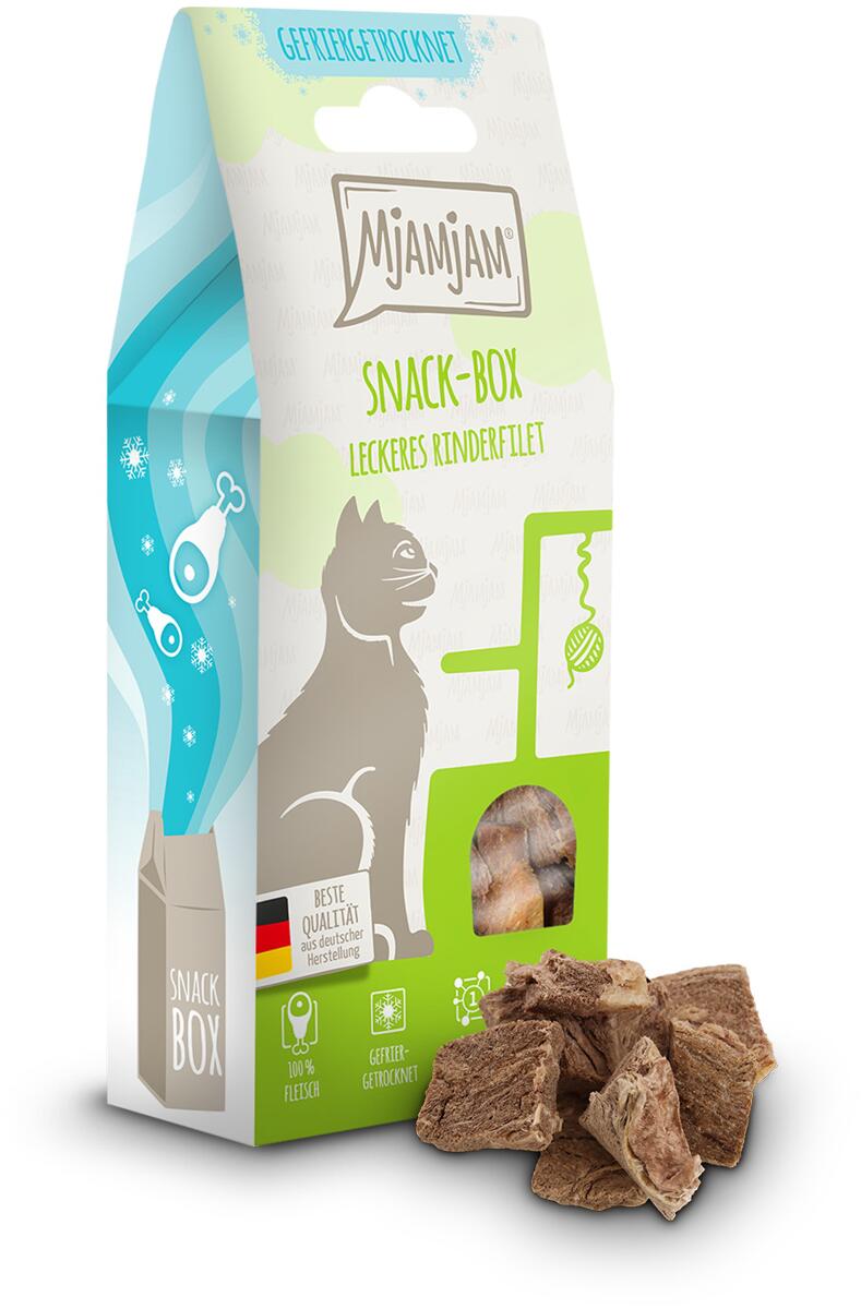 Mjamjam Snackbox Katzensnack, Rinderfilet, 5x35g