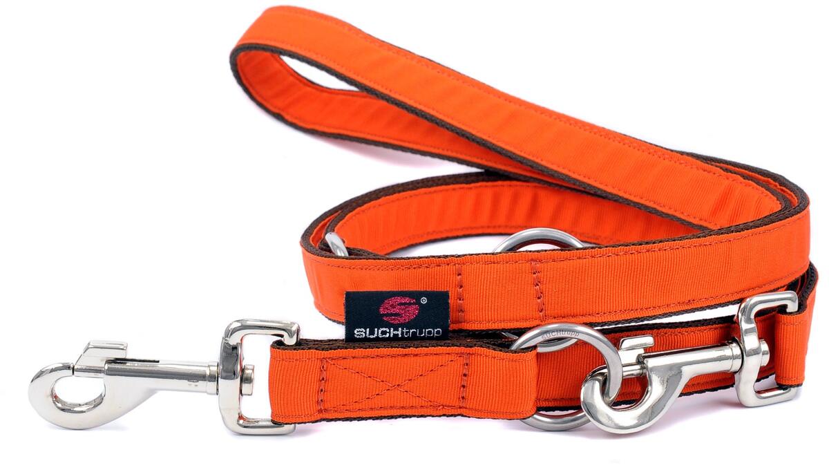 SUCHtrupp Pure Führleine, verstellbar, orange, M-L