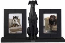 Happy House Windhund Diptychon Bilderrahmen, schwarz, 43,5x14x29,5cm