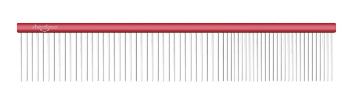 shernbao Frisierkamm, 24,5cm, grob und fein, rot