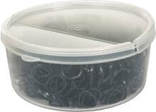 Gomme per criniera HKM, scatola di plastica, nero, 500 pezzi