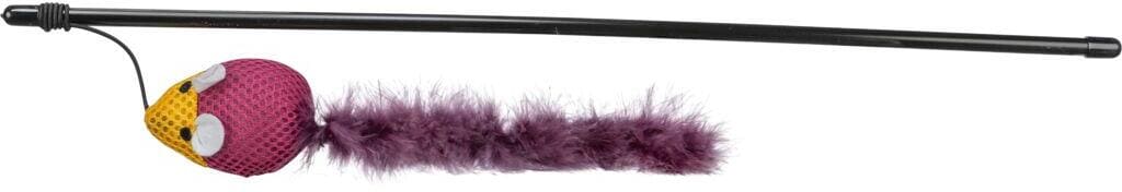 Trixie Vogel Spielangel, Kunststoff/Stoff/Plüsch, farblich sortiert, 50cm