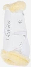 Ghette da dressage LeMieux Motionflex, bordo in pile, bianche, taglia L
