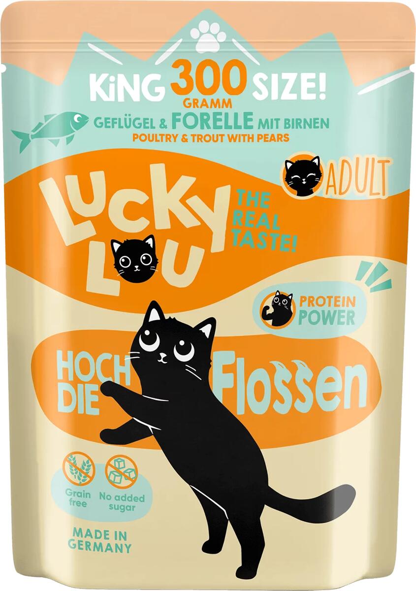 Lucky Lou Lifestage Adult Nassfutter mit Geflügel & Forelle, 6x300g