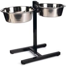 supporto per ciotola beeztees con ciotola in acciaio inox, 2x28cm
