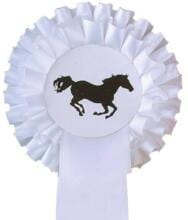 HKM double rosette show bow, white/white