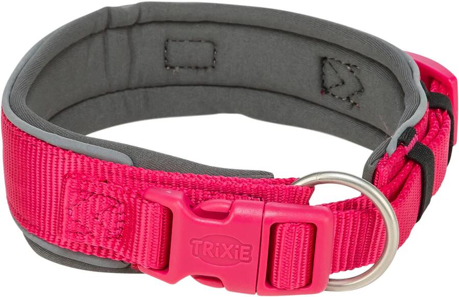 Trixie Premium Halsband, extra breit, fuchsia/grafit, L-XL, 53-62cm/50mm
