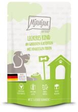 Mjamjam Quetschie Nassfutter mit Rind, Kartoffeln & Erbsen, 12x125g