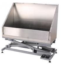 Aeolus Edelstahlbadewanne mit Frontklappe, 120x60x178cm, elektrisch höhenverstellbar
